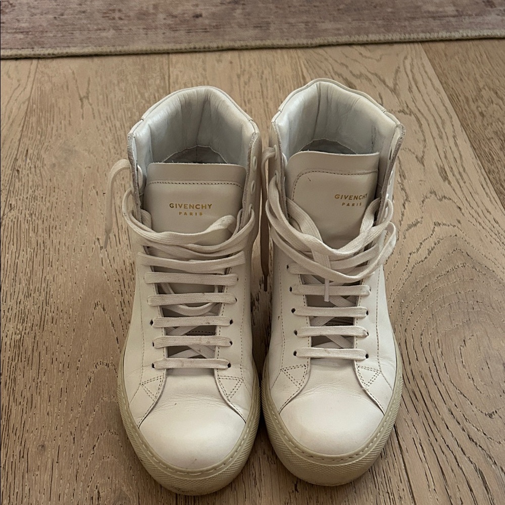 Givenchy Women's Cream High-Top Sneakers